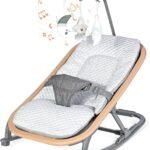 Orzbow 2-in-1 Baby Bouncer, Portable Bouncer Seat for Infant to Toddler with Removable Cushion, Angle Adjustable, 0-9 Months Up to 21lbs, Ergonomic Design, Classic Gray