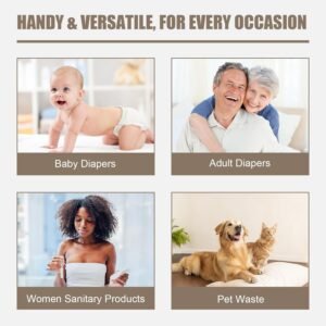 Biodegradable Disposable Diaper Bags with Dispenser - 120 Leak-Proof Bags - Image 7