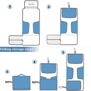 Blue Ocean Seahorse Reusable Diaper Pad with Tissue Pocket & Pillow - Image 7