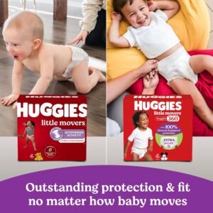 Huggies Little Movers Size 4 Diapers (22-37 lbs) - 64 Count, HuggFit 360° - Image 8