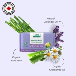Aleva Naturals Bamboo Baby Wipes Value Pack - 180 Unbleached Wipes - Image 4