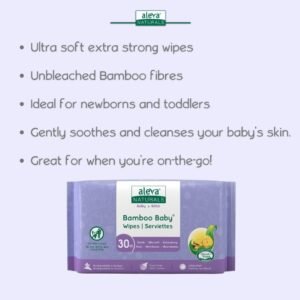 Aleva Naturals Bamboo Baby Wipes Value Pack - 180 Unbleached Wipes - Image 5