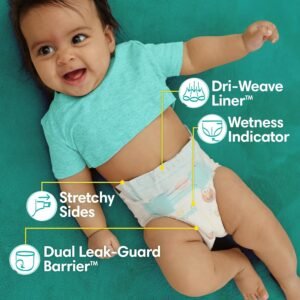Pampers Baby Dry Size 1 Jumbo Pack - 44 Count Diapers for Newborns - Image 3