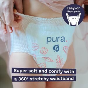Pura Size 9 Hypoallergenic Diaper Pants (48+ lbs) - Overnight Leak Protection, 45 Pull-Ups - Image 3