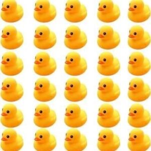 TinyClan 50pcs Rubber Duck Bath Set – Float & Squeak Party Decor for All Ages - Image 2