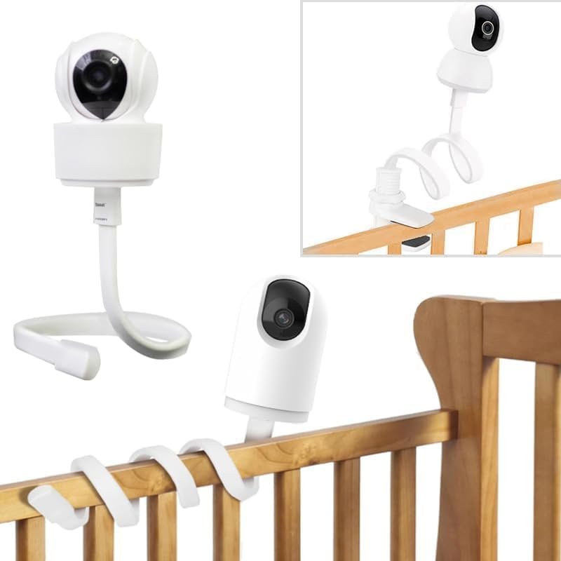 OBEST Baby Monitor Mount, Universal Baby Camera Holder for Crib Nursery, Flexible Holder Shelf Stand for Baby's Room Compatible with Most Baby Monitors Camera(Monitoring Bracket+Base)