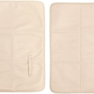 YUUMA Foldable Changing Pad with Thick Padding - Water-Resistant Diaper Changing Mat for Babies - Travel Essentials for On-The-Go Parents - Ivory