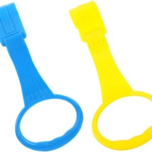 WEKAMOS 2pcs Pull Up Rings for Boy Girl Ergonomic Standing Assistance Handles Safe Playpen Accessory for