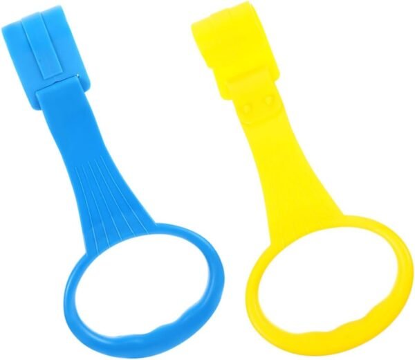 WEKAMOS 2pcs Pull Up Rings for Boy Girl Ergonomic Standing Assistance Handles Safe Playpen Accessory for