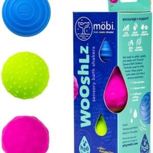 Mobi Wooshlz Sensory Bath Shakers - Food Grade Silicone Baby Bath Balls for Bathtub Fun, Toys for Toddlers and Babies, BPA and Phthalate Free - 0-6 Months Newborns and Up