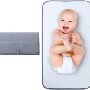 Lekebaby Portable Changing Pad, Waterproof Baby Changing Mat, Foldable Travel Diaper Chang Pad, Grey