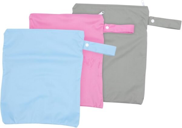 TOYANDONA 3pcs Wet Dry Bag for Cloth Diapers Reusable Storage Organizer for Diapers Toys and Clothes Double Zipper Design for Easy Access