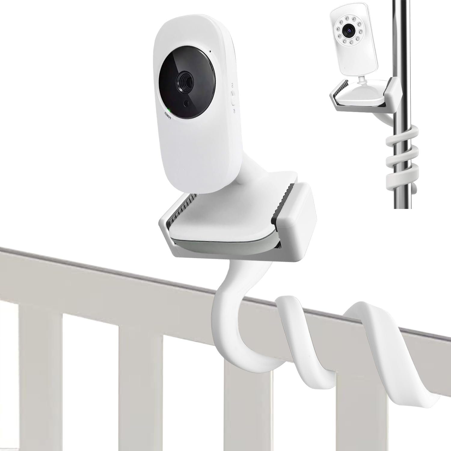 Universal Baby Monitor Mount Holder for Vtech VM3252 VM819, Hello Baby HB30 HB35, and Most 5.3 to 8.1cm Wide Baby Monitors Camera Shelf for Crib Cot Shelves - without Tools or Wall Damage