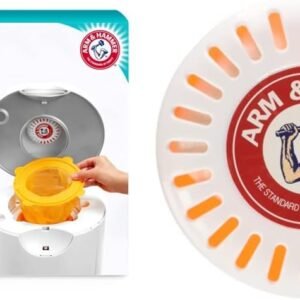 Munchkin Arm & Hammer Diaper Pail Snap, Seal and Toss Refill Bags (20 Bags) + Puck Diaper Pail Baking Soda Cartridge