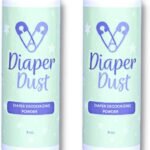 Diaper Dust - Diaper Deodorizing Powder (2ct) | With Activated Charcoal, UNSCENTED, No need for a pail, No more plastic bags, Portable, Black, 8 Ounce (Pack of 1)