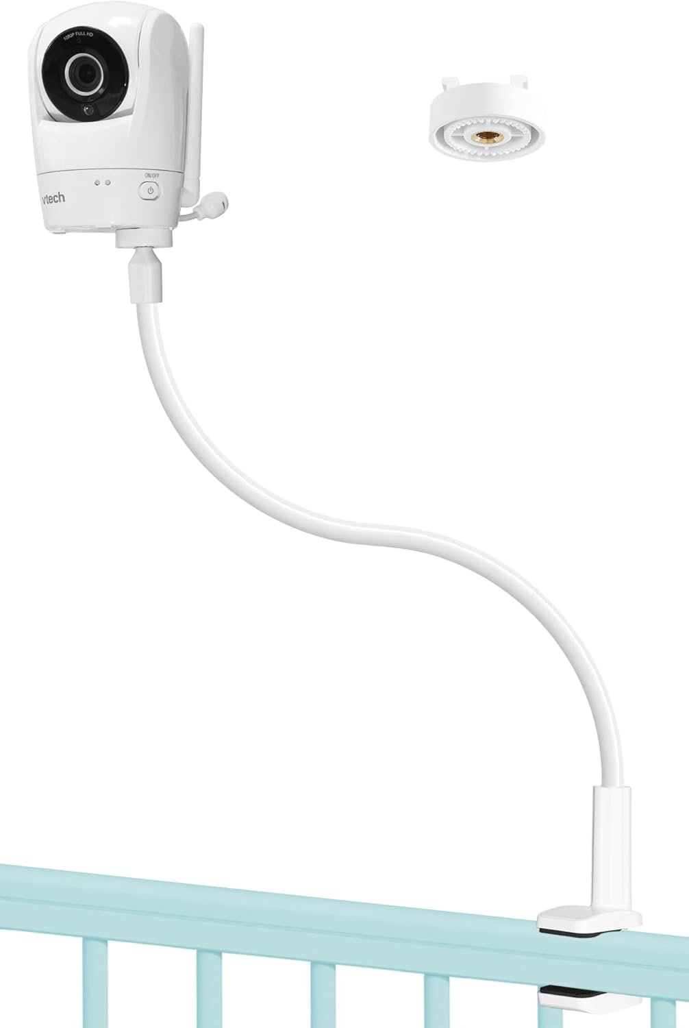 Upgraded Stronger Baby Monitor Mount for VTech Baby Monitor VM901, VM928HD, VM919HD, VM5463 Cameras, 31.5” Flexible Holder Stand for Crib, Shelves, or Furniture - No Tools or Wall Damage