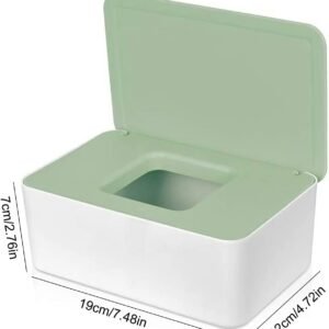 Green Baby Wipe Holder & Diaper Dispenser with Lids - Fresh Storage Pouches - Image 2