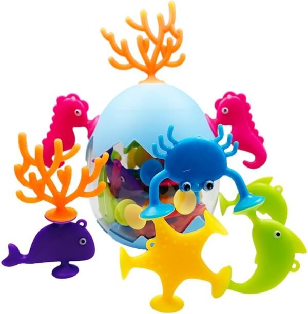 16 PCS Dinosaur Suction Cup Bath Toys