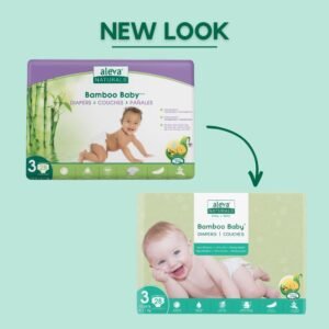 Aleva Naturals Bamboo Baby Diapers, Size 3, Hypoallergenic, 168 Count - Image 3