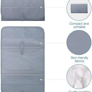 Portable Waterproof Baby Changing Pad - Foldable Travel Diaper Mat, Grey - Image 2