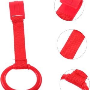 HEALSOPTHY 6pcs Red Pull Up Rings – Playpen Safety Tool for Kids' Motor Skills - Image 9