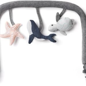 Ergobaby Evolve 3-in-1 Bouncer Toy Bar Accessory, Ocean Wonders - Charcoal Grey