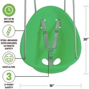 Coconut Toddler Swing by Swurfer – Safe, Comfy Outdoor Baby Swing, Green - Image 5