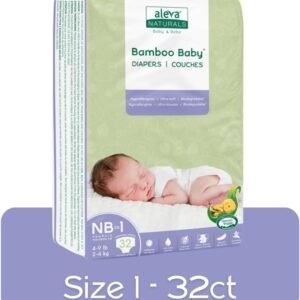 Aleva Naturals Hypoallergenic Bamboo Diapers, Newborn Size, 32 Count - Image 3