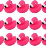 15PCS Pink Flamingo Squeaky Bath Toys