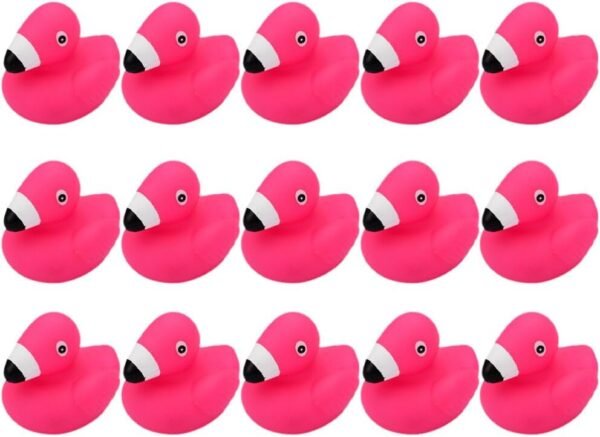 15PCS Pink Flamingo Squeaky Bath Toys