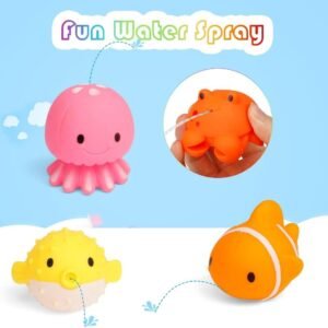 18 PCS Bath Toys for Toddlers - Floating Sea Animals & Squeeze Toys - Image 3