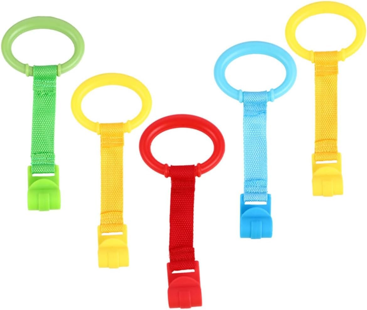 SKISUNO 5pcs Nursery Pull Rings for Newborns Crib Grab Ring Walking Assist Tools Safe and Lightweight Tools