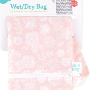 Bumkins Waterproof Wet Dry Bag for Baby, Swim, Cloth Diapers & Travel - Floral Gray - Image 5