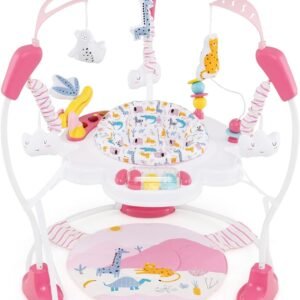 INFANS Baby Activity Center, 3 in 1 Play Center Jumpers and Bouncers with Music, Lights, Interactive Toys, 360°Rotating Seat, 3 Adjustable Heights, Exersaucer Learning Toys for Baby 6-12 Months (Pink)