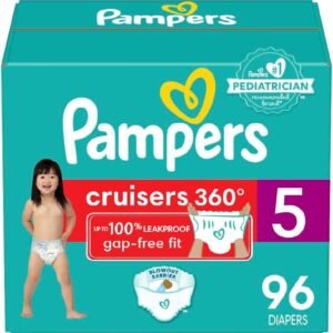 Pampers Cruisers 360° Fit Pull on diapers, size 5, 96 count, Disposable Diapers with Stretchy Waistband