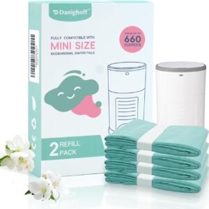 2-Pack Diaper Pail Refills for DEKOR MINI, 30% Extra Thick, Holds Up to 660 Diapers, Leak-Proof and Durable