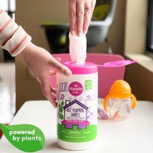 Natural Baby Safe Cleaning Wipes - Plant-Based Lavender Scent - 75 ct - Image 2