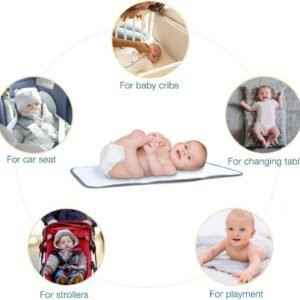 Portable Waterproof Baby Changing Pad - Foldable Travel Diaper Mat, Grey - Image 6