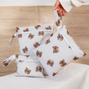 HappyFlute Waterproof Wet Bag Set: Zipper Travel Bags for Diapers & Swimwear - Image 3