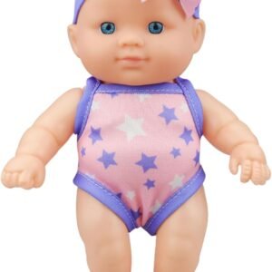 Water Baby Doll Soft Vinyl Realistic Waterproof Floating Bath Toys with Movable Joints Swimsuits