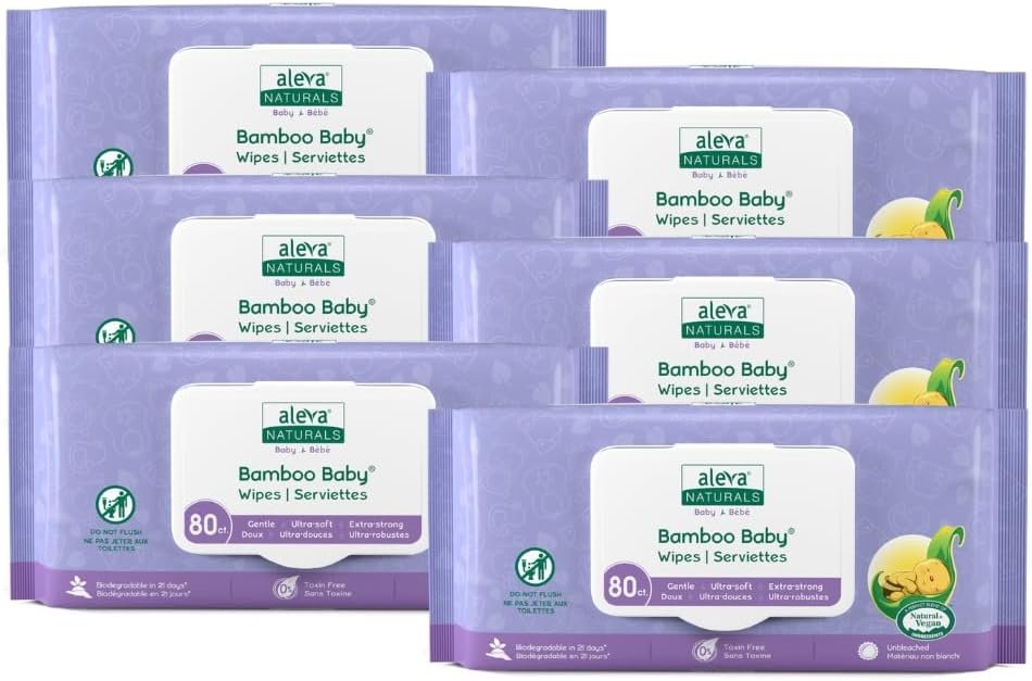 Aleva Naturals Bamboo Baby Wipes, 480 Count