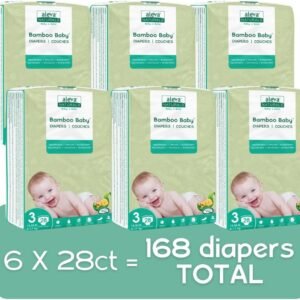 Aleva Naturals Bamboo Baby Diapers, Size 3, Hypoallergenic, 168 Count - Image 2