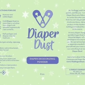 Diaper Dust - Unscented Deodorizing Powder with Charcoal, 8oz (2ct) - Image 3