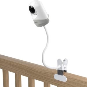 HOLACA Flexible Clip Mount for Hellobaby HB65/HB66/HB248, Blemil Baby BL9052-2 and ANMEATE SM935E Baby Monitor Camera Stand Bracket for Crib Without Tools or Wall Damage (Clip Mount)