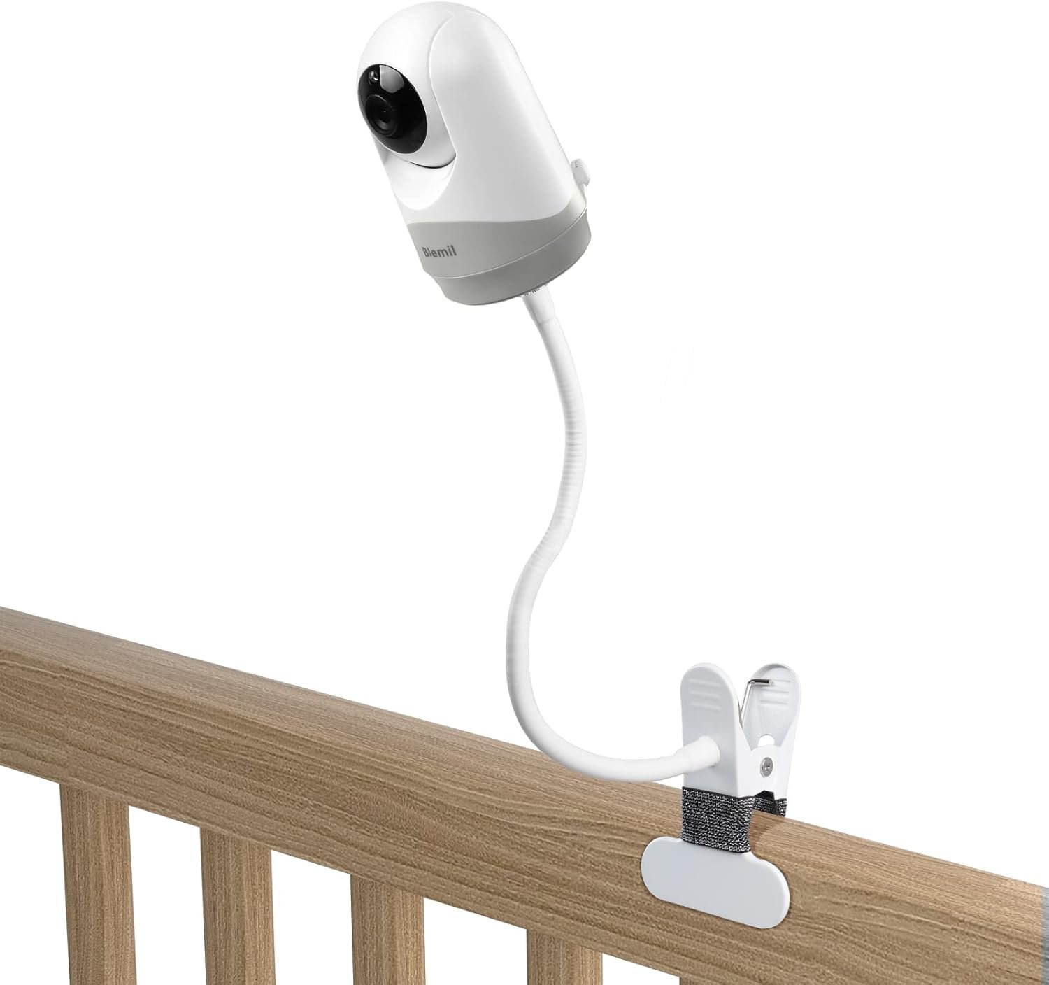 HOLACA Flexible Clip Mount for Hellobaby HB65/HB66/HB248, Blemil Baby BL9052-2 and ANMEATE SM935E Baby Monitor Camera Stand Bracket for Crib Without Tools or Wall Damage (Clip Mount)