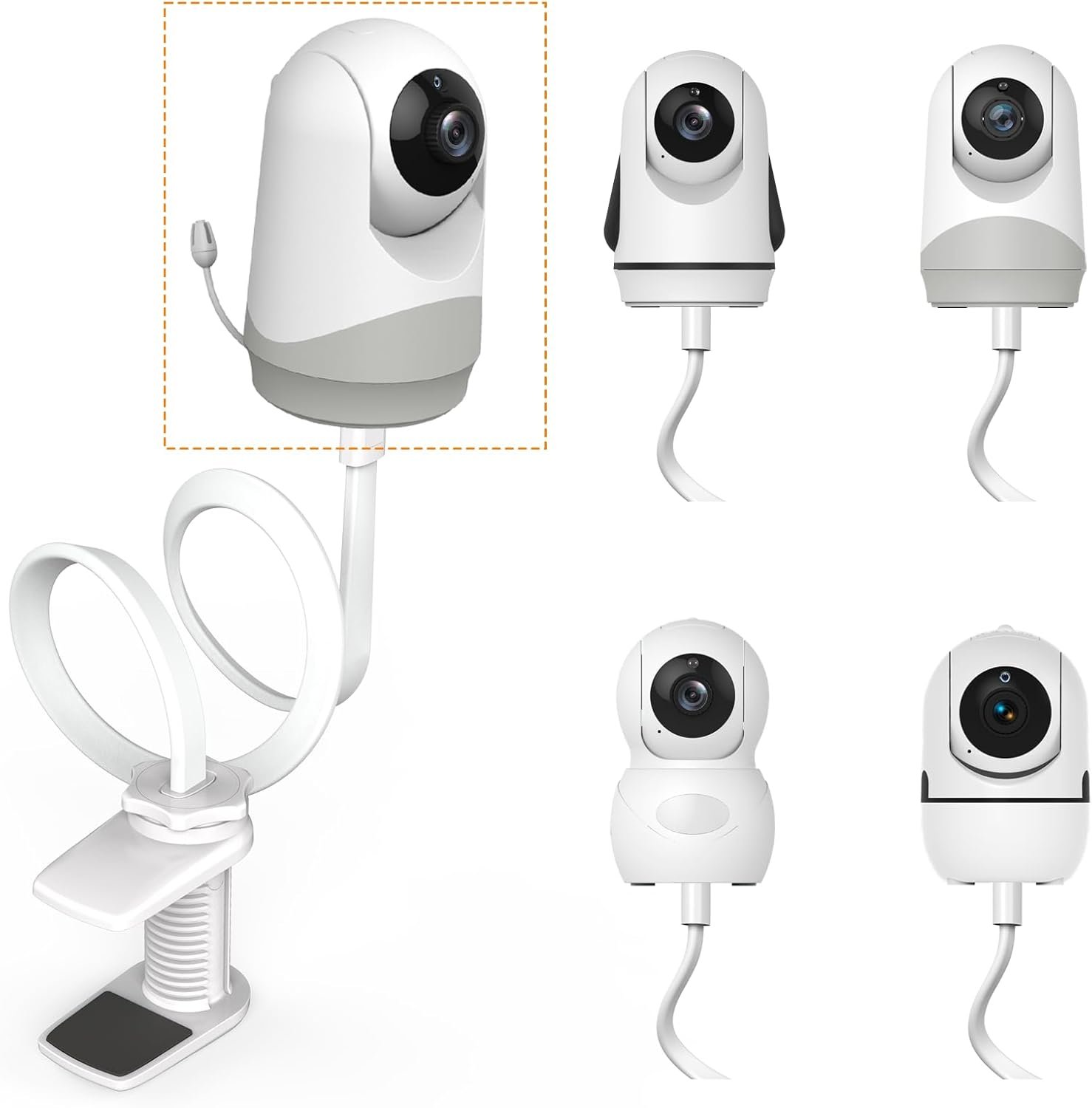 VTimes Baby Monitor Mount, Versatile Flexible Baby Monitor Stand Easy to Install, Baby Camera Mount Compatible with VT302, VT50J, HB31, and Most Baby Monitors, Without Tools or Wall Damage