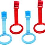 Abaodam 4Pcs Standing Pull Ring Hanging Support Rings for Movement Self for Playpens and Cots Blue Red