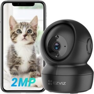 EZVIZ Security Indoor Camera Pan/Tilt 1080P, Smart IR Night Vision, Motion Detection, Auto Tracking, Baby/Pet Monitor, 2-Way Talk, Works with Alexa and Google(C6N Black)