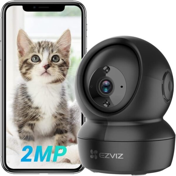 EZVIZ Security Indoor Camera Pan/Tilt 1080P, Smart IR Night Vision, Motion Detection, Auto Tracking, Baby/Pet Monitor, 2-Way Talk, Works with Alexa and Google(C6N Black)