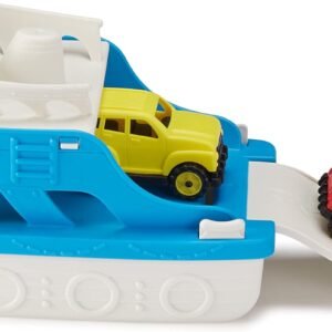 Amazon Basics Blue Ferry Boat Bathtub Toy with 2 Mini Cars for Kids - Image 3
